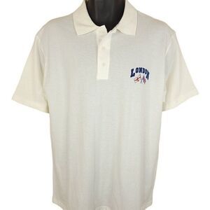 London Polo Shirt Vintage 90s United Kingdom UK England Travel Mens Size Large